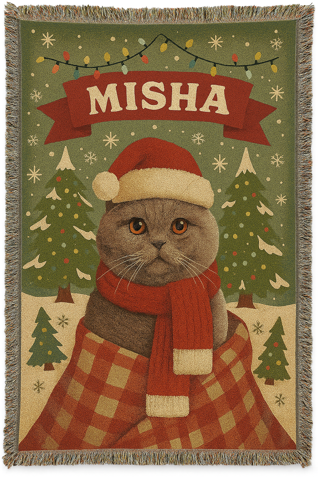 Custom Pet Christmas Blanket